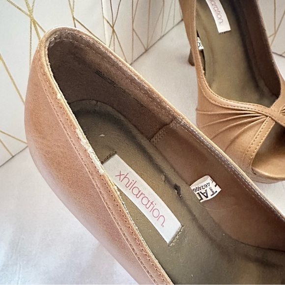 Xhilaration 3” Open Toe Wood Pumps - Tan/Brown - Size 7.5 - Picture 6 of 11